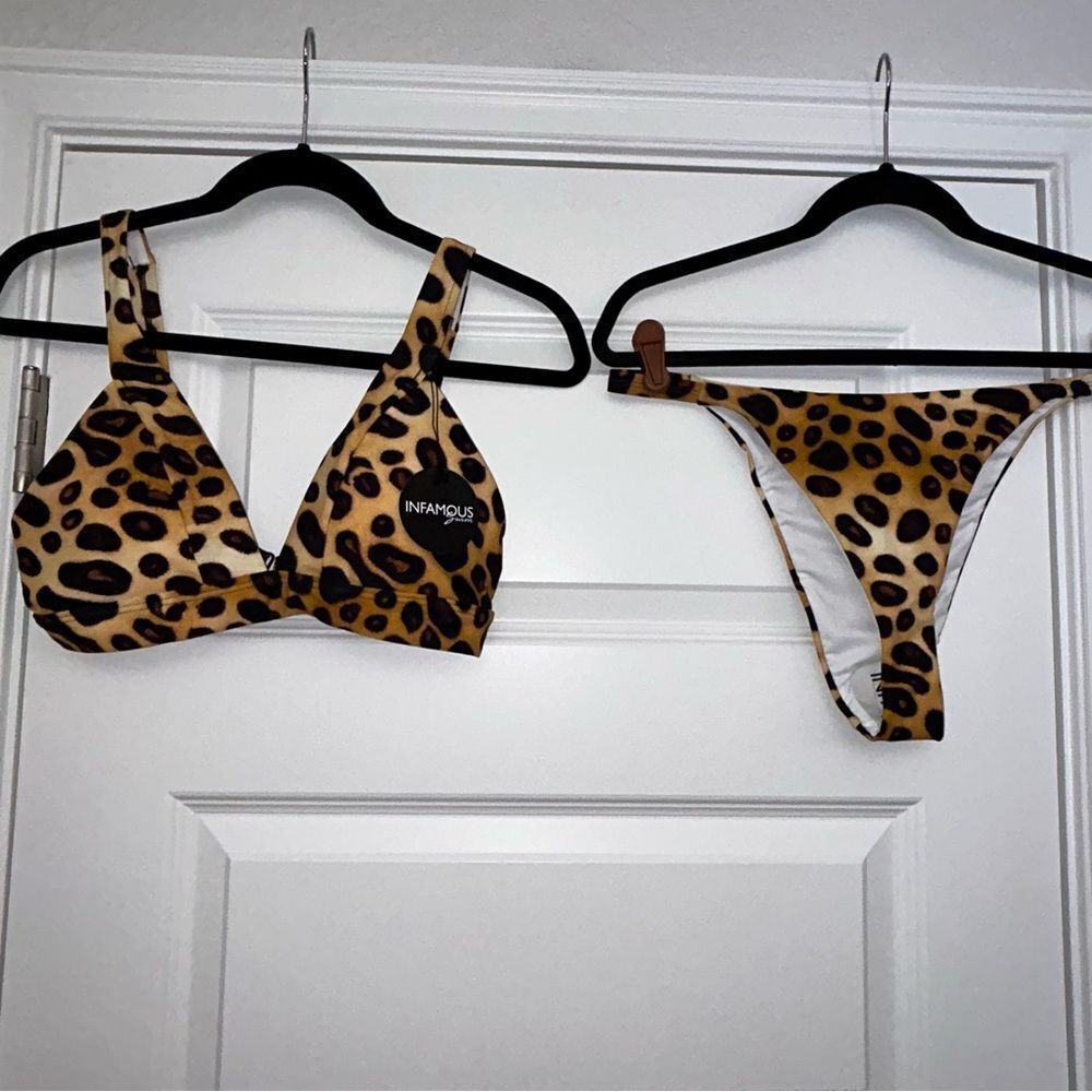 New, Infamous Swim Lola Top Stella Bottom Two Piece Cheeky Swimsuit Bikini Set